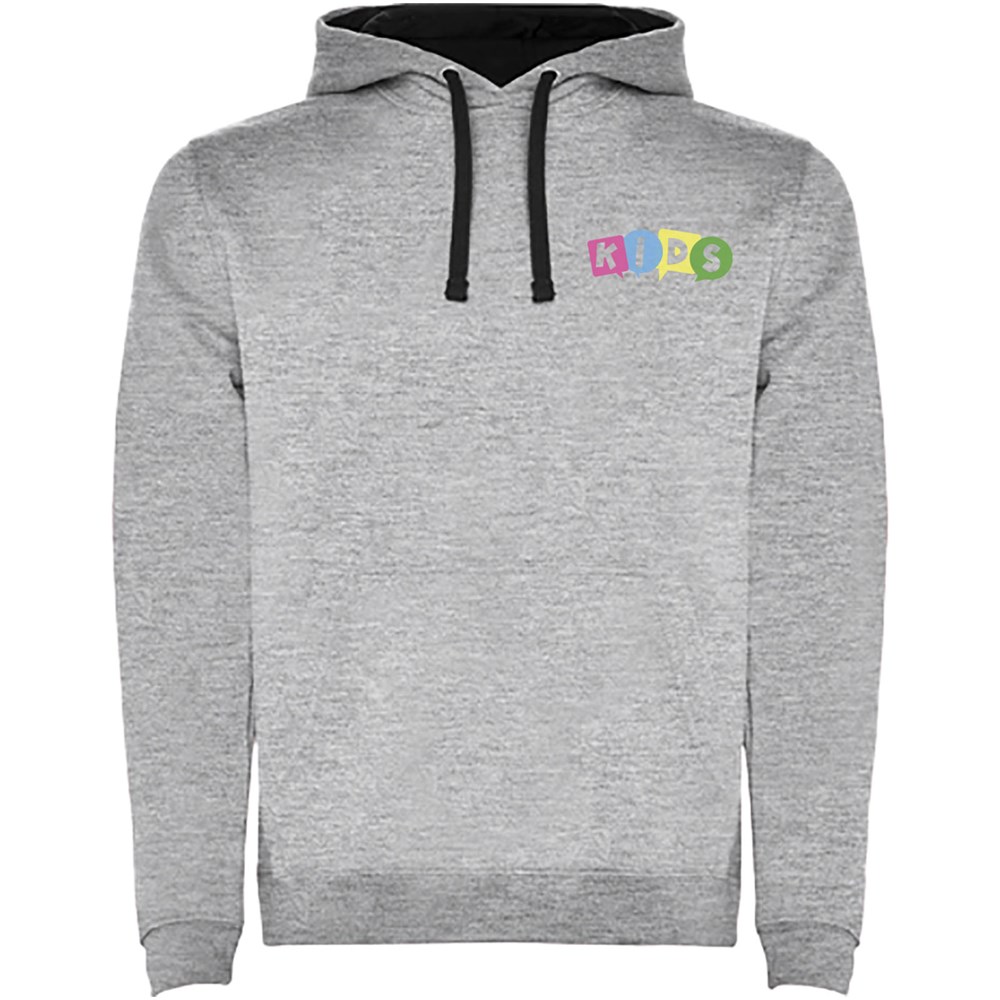 Urban Kapuzenpullover für Kinder Marl Grey, schwarz