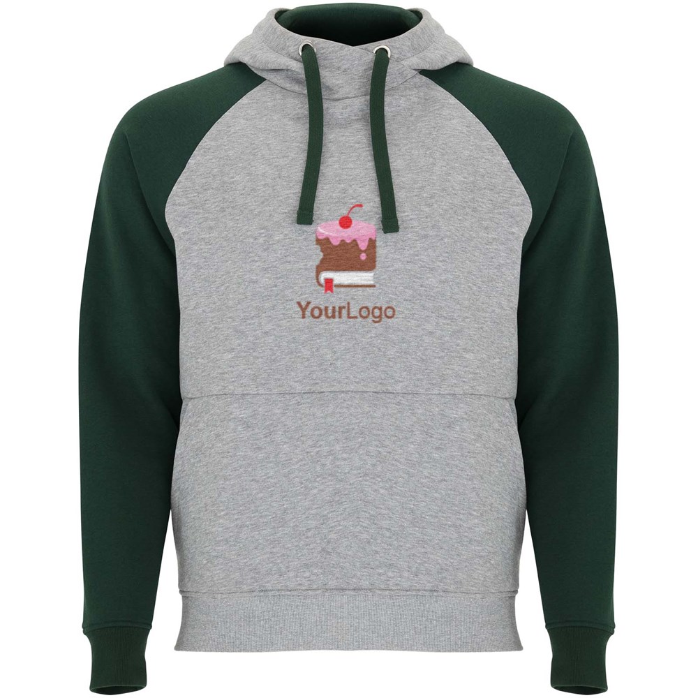 Badet zweifarbiger Kapuzenpullover für Kinder heather grau, dunkelgrün
