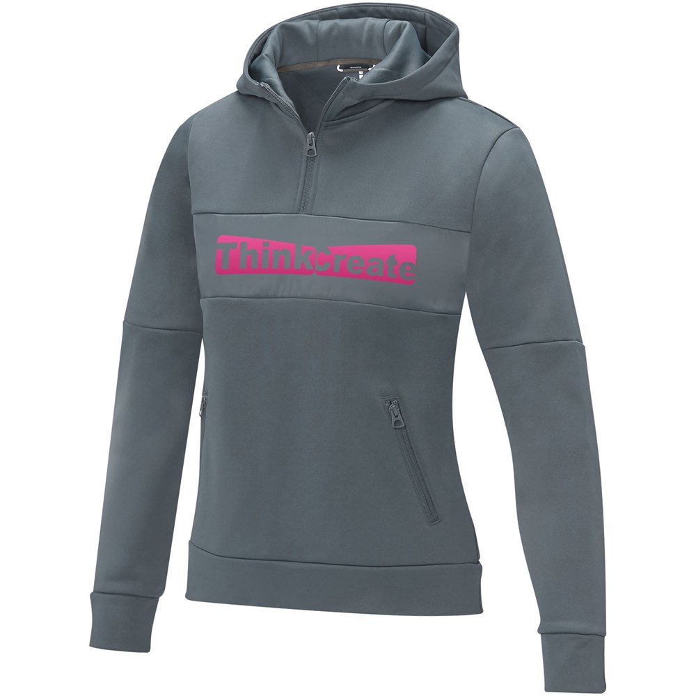 Sayan Kapuzenpullover mit halbem Reissverschluss für Damen stahlgrau