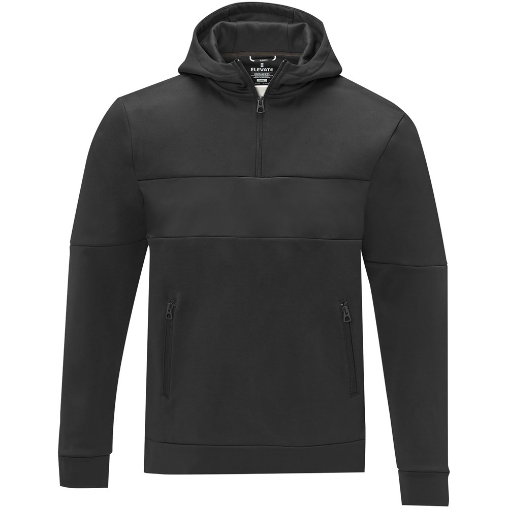 Sayan Kapuzenpullover mit halbem Reissverschluss für Herren schwarz