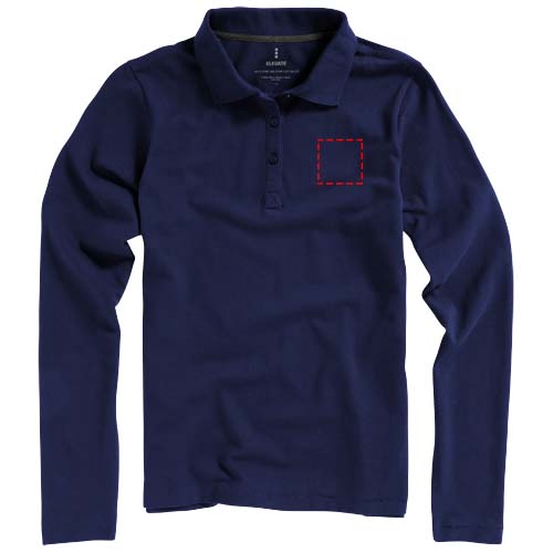 Oakville Langarm Poloshirt für Damen navy