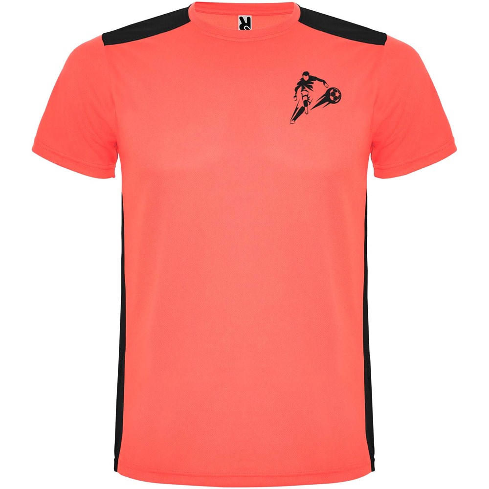 Detroit Sport T-Shirt für Kinder Fluor Coral, schwarz