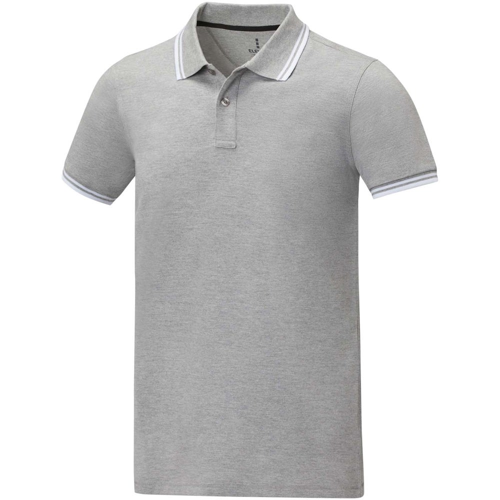 Amarago Polo mit abgesetztem Rand für Herren heather grau