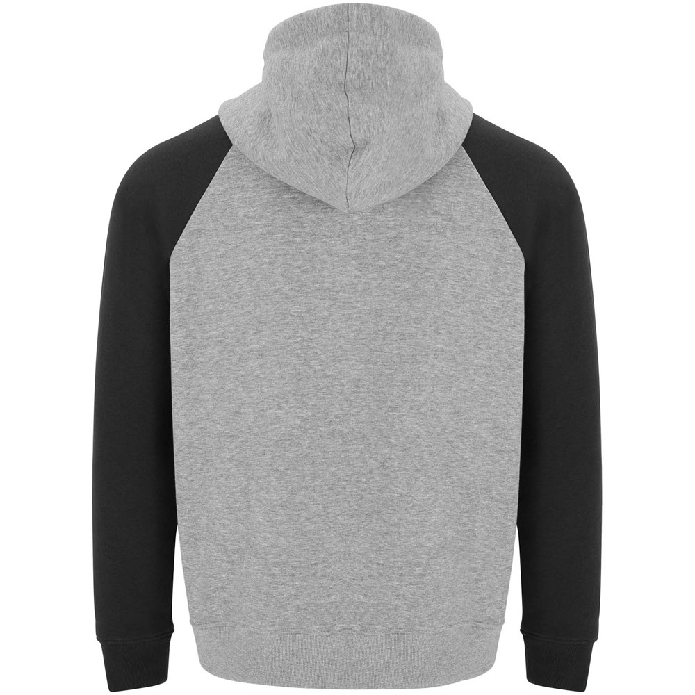 Badet zweifarbiger Kapuzenpullover Unisex heather grau, schwarz