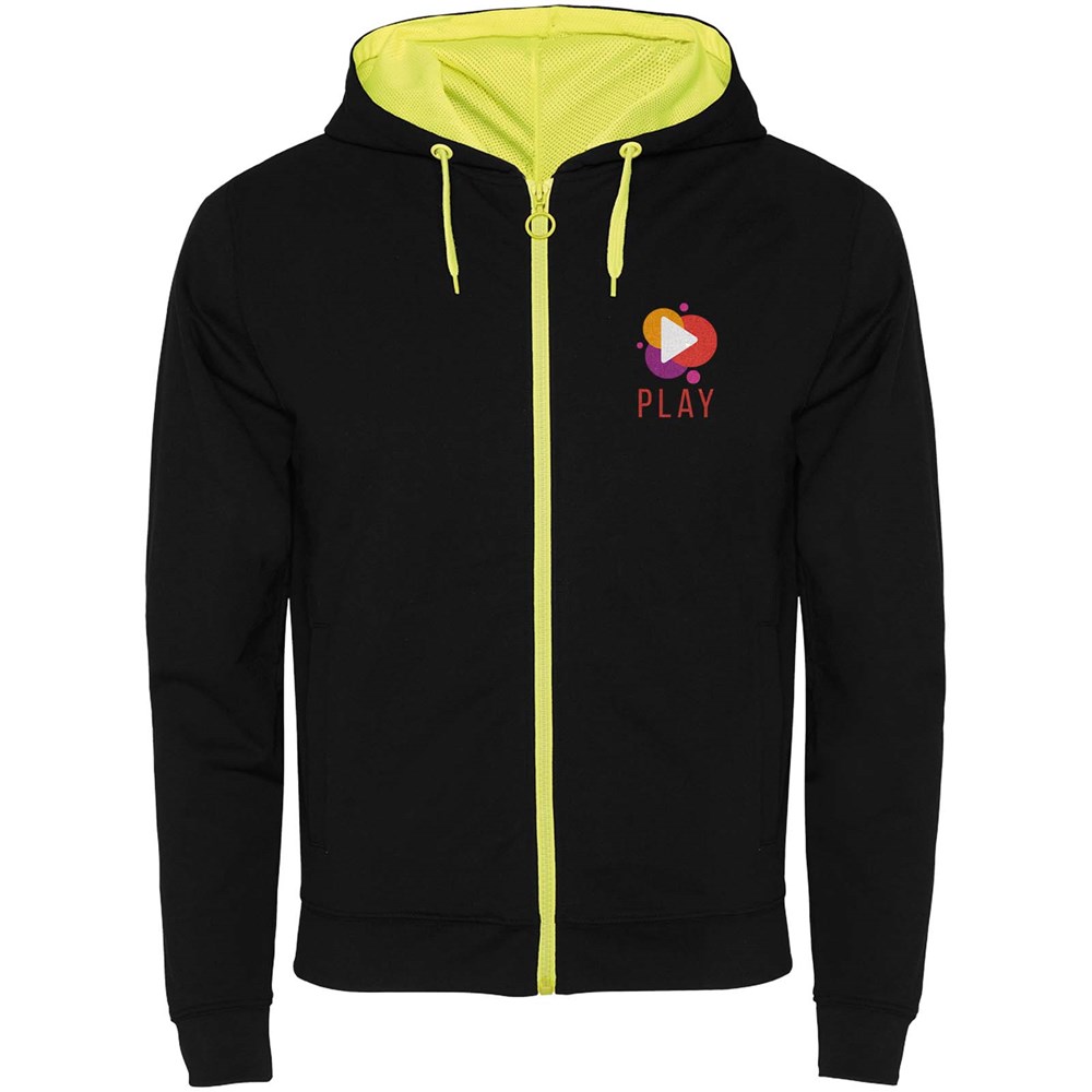 Fuji Kaputzensweatjacke Unisex schwarz, Fluor Yellow