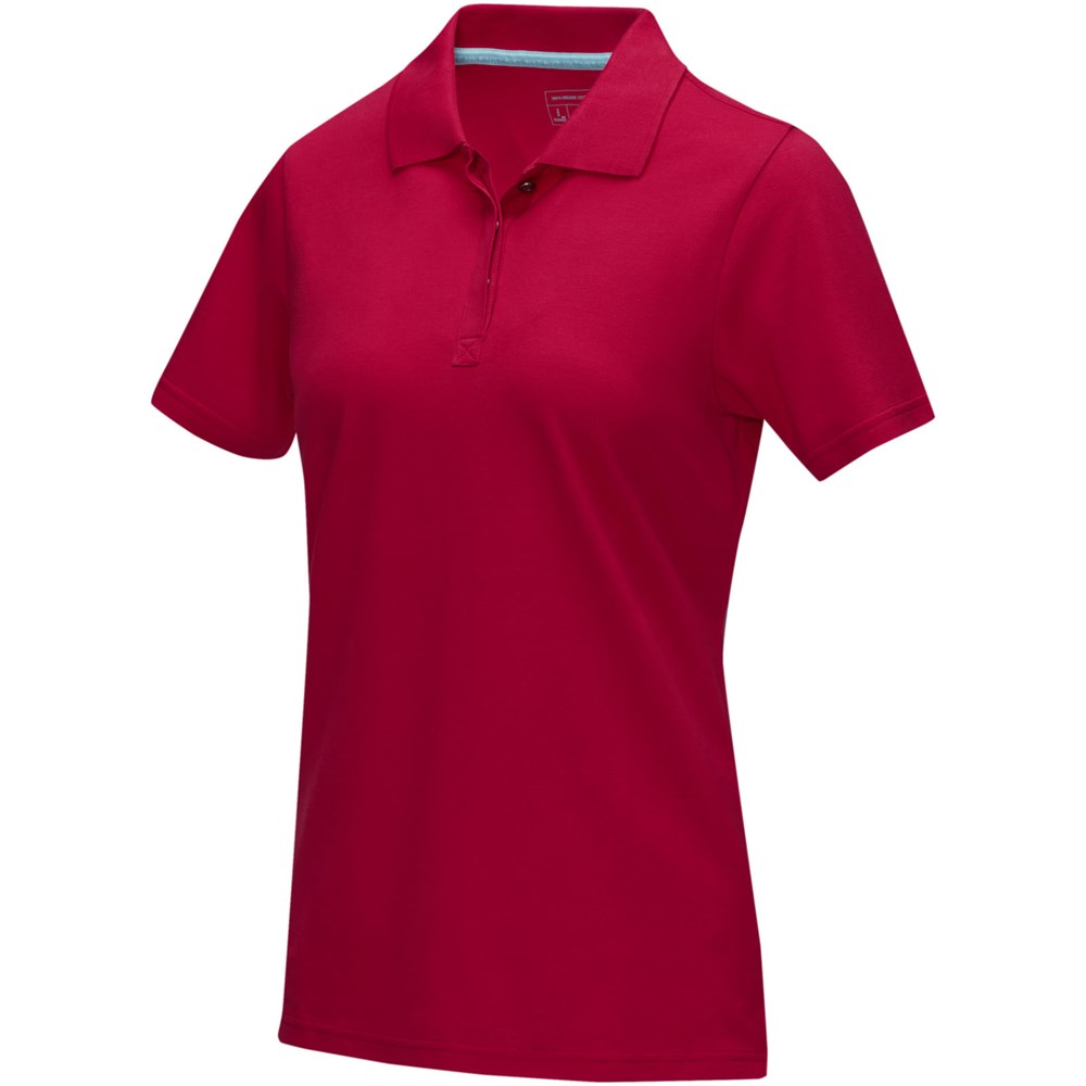Graphite Poloshirt aus Bio-Baumwolle für Damen rot