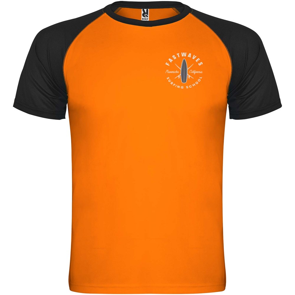 Indianapolis Sport T-Shirt für Kinder Fluor Orange, schwarz