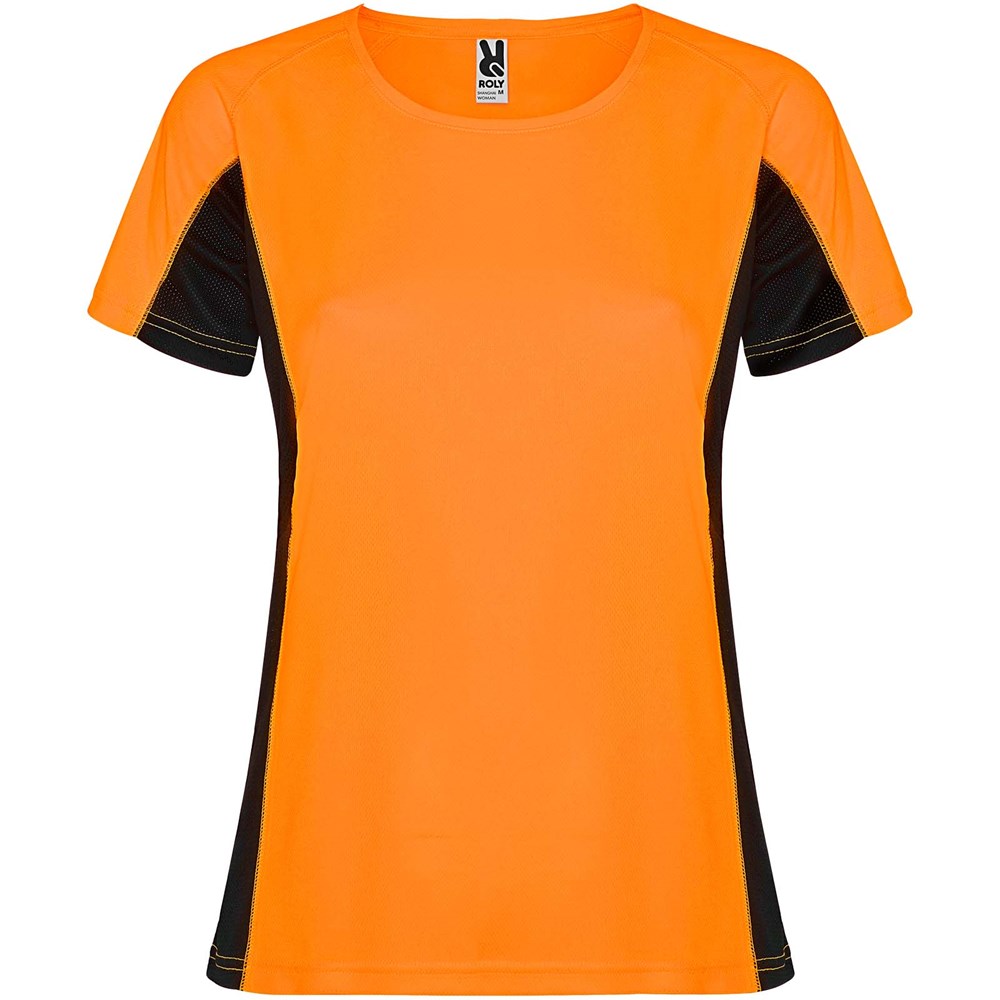 Shanghai Sport T-Shirt für Damen Fluor Orange, schwarz