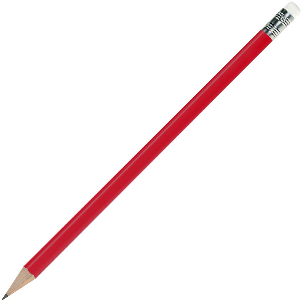 Bleistift rund, lackiert, mit Radierer