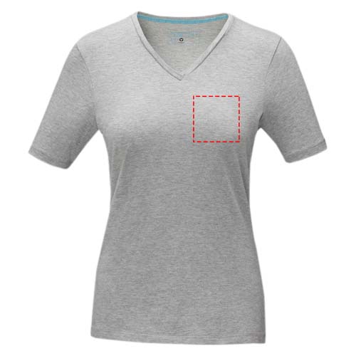 Kawartha T-Shirt für Damen mit V-Ausschnitt grau meliert