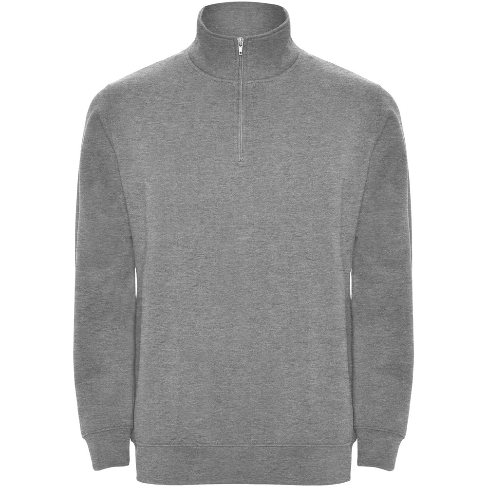 Aneto Pullover mit Viertelreissverschluss Marl Grey