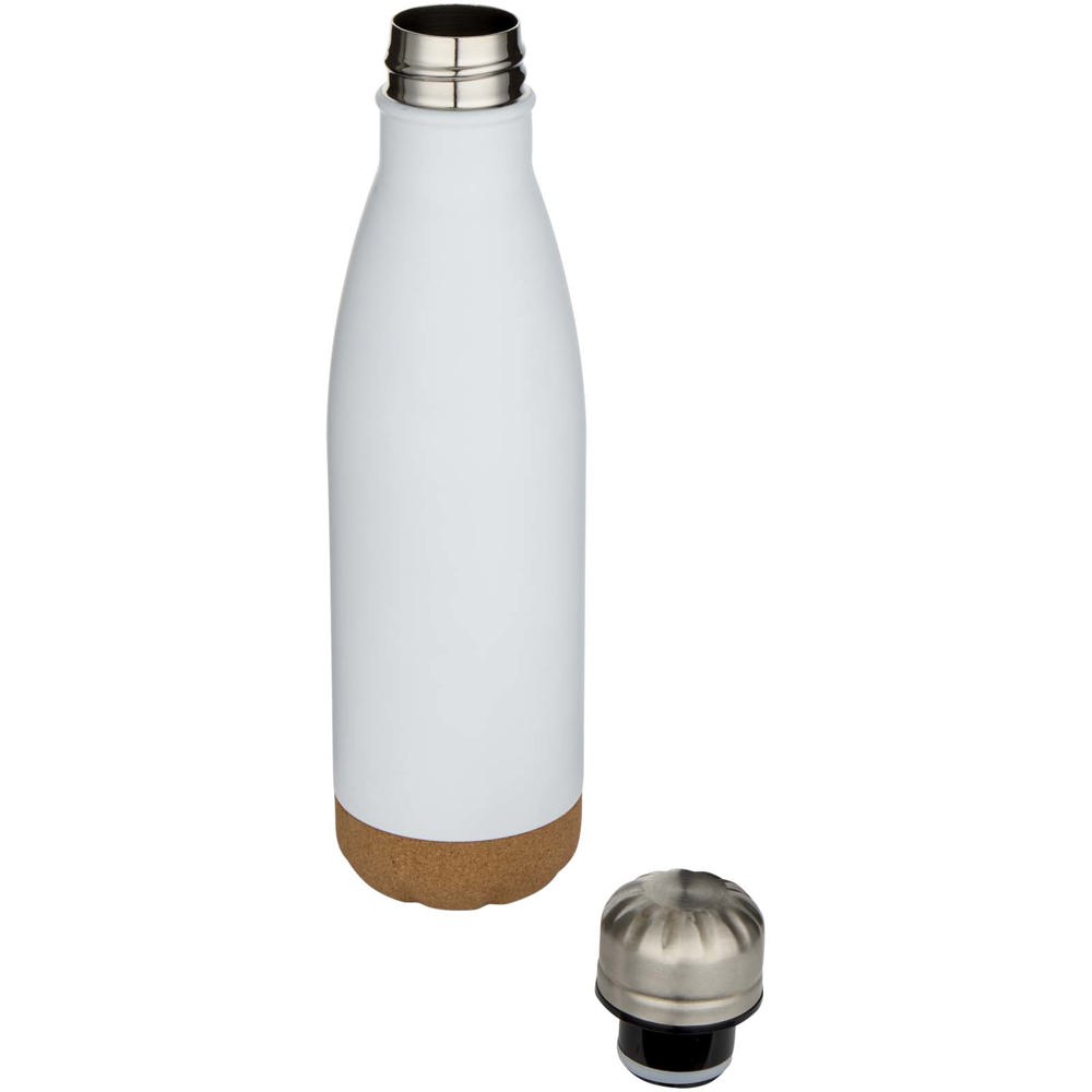 Cove 500 ml doppelwandige, vakuumisolierte Trinkflasche aus Edelstahl mit Korkdetails