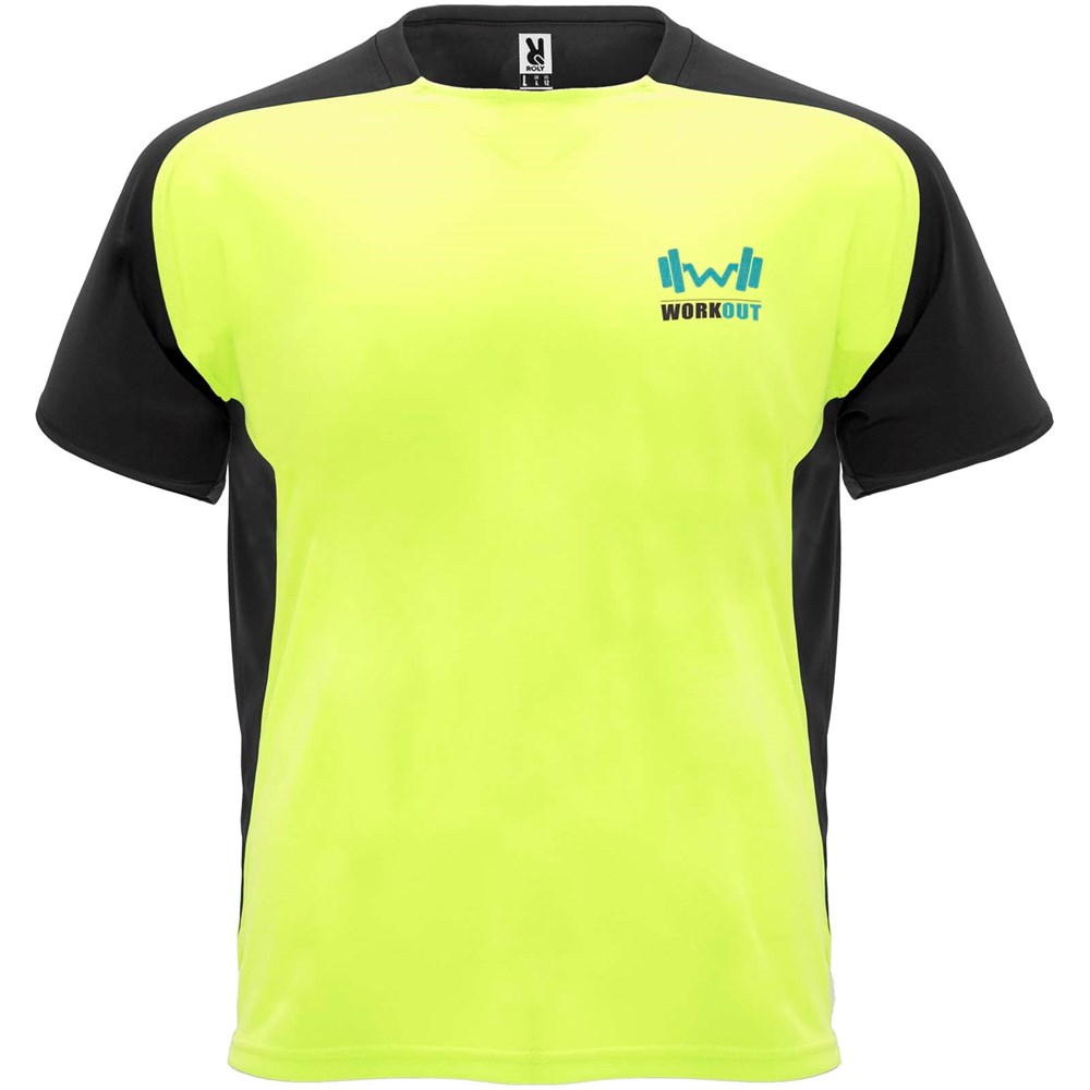 Bugatti T-Shirt Unisex aus recyceltem Material Fluor Yellow, schwarz