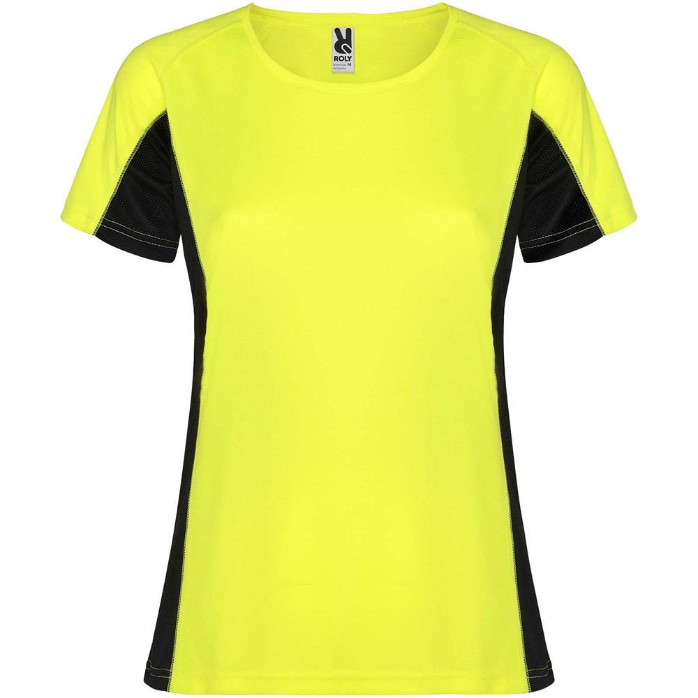 Shanghai Sport T-Shirt für Damen Fluor Yellow, schwarz