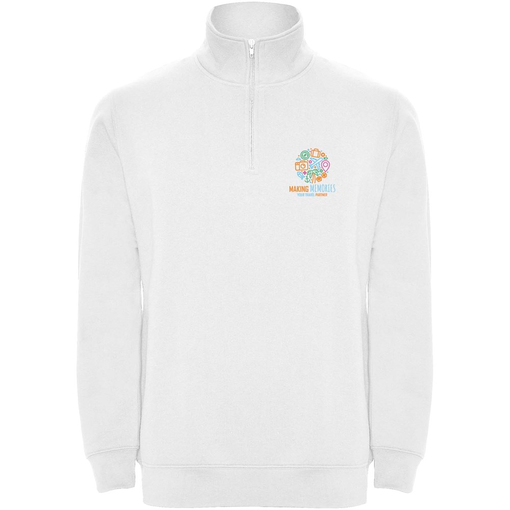 Aneto Pullover mit Viertelreissverschluss weiss