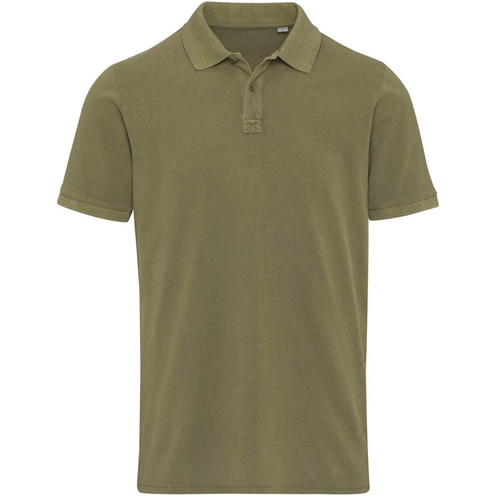 Calgary Poloshirt für Herren im Washed Look, 200 g/m2 waldgrün
