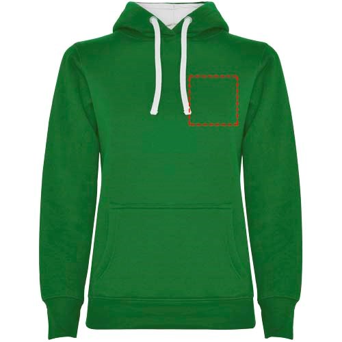Urban Kapuzenpullover für Damen Kelly Green, weiss
