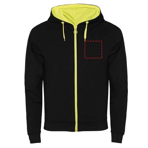 Fuji Kaputzensweatjacke Unisex schwarz, Fluor Yellow