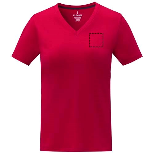 Somoto T-Shirt mit V-Ausschnitt für Damen rot