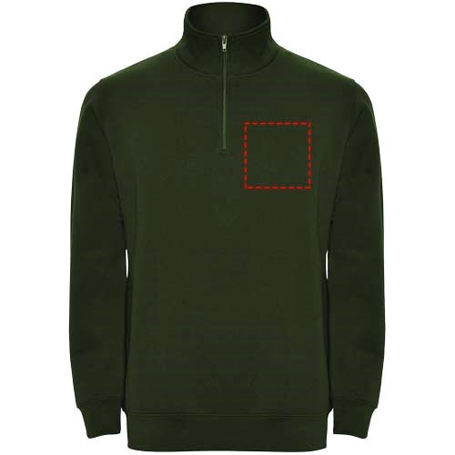 Aneto Pullover mit Viertelreissverschluss dunkelgrün