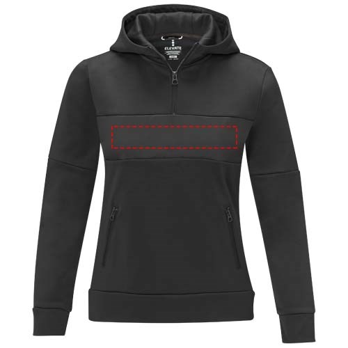 Sayan Kapuzenpullover mit halbem Reissverschluss für Damen schwarz