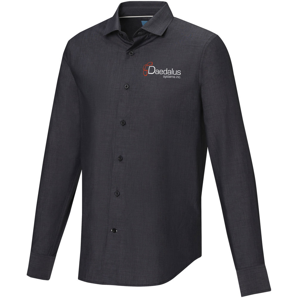 Cuprite Langarm Shirt aus Bio-Baumwolle für Herren schwarz