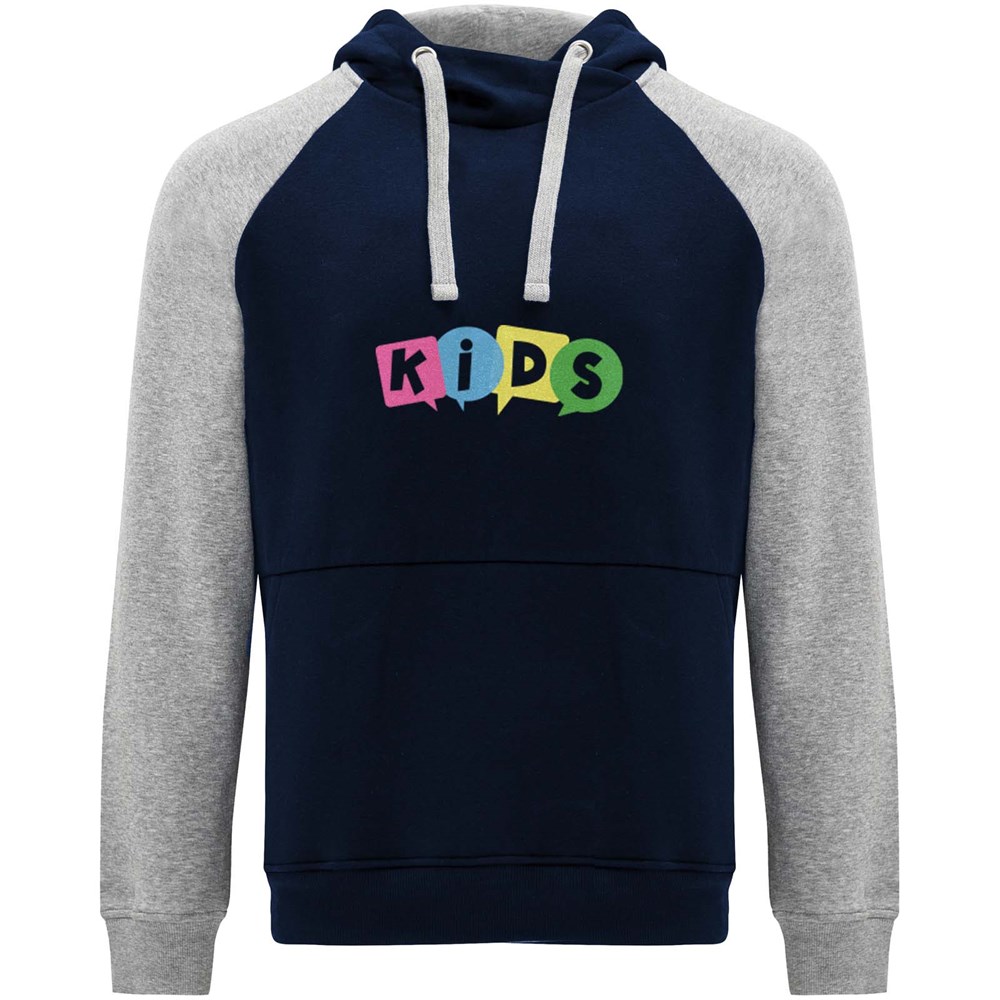 Badet zweifarbiger Kapuzenpullover für Kinder Navy Blue, heather grau