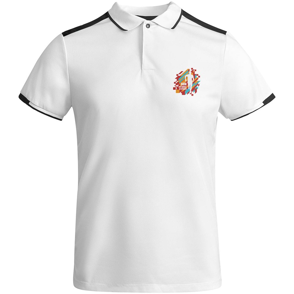 Tamil Sport Poloshirt für Herren weiss, schwarz