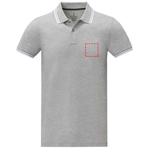 Amarago Polo mit abgesetztem Rand für Herren heather grau