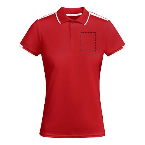 Tamil Sport Poloshirt für Damen rot, weiss