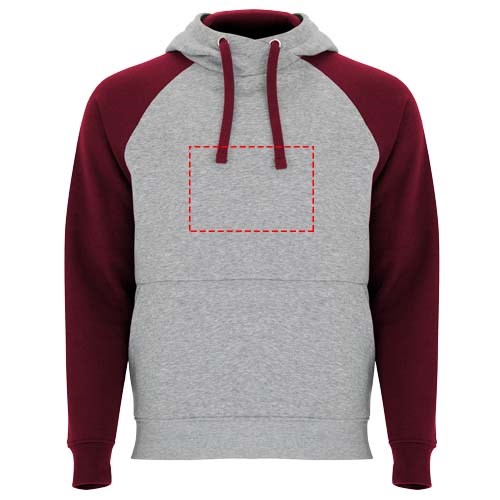 Badet zweifarbiger Kapuzenpullover für Kinder heather grau, Garnet