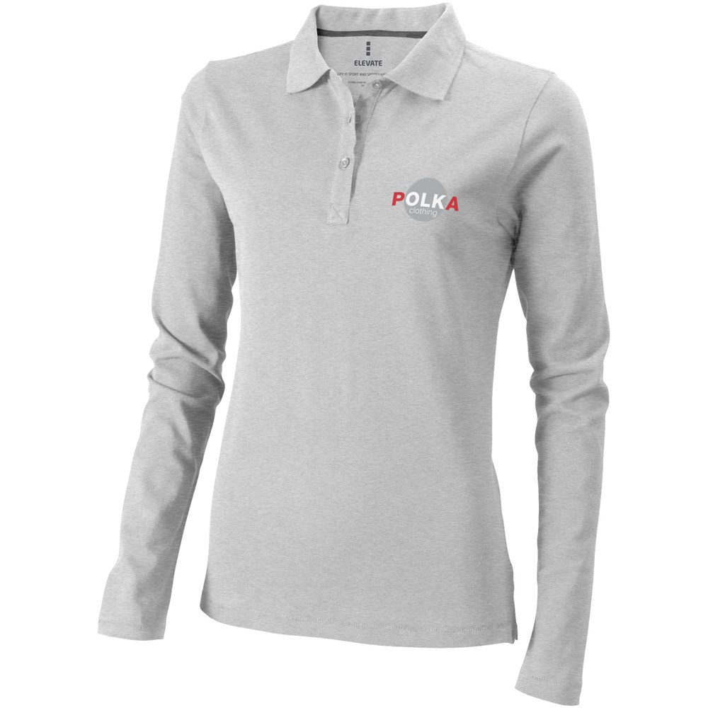 Oakville Langarm Poloshirt für Damen grau meliert