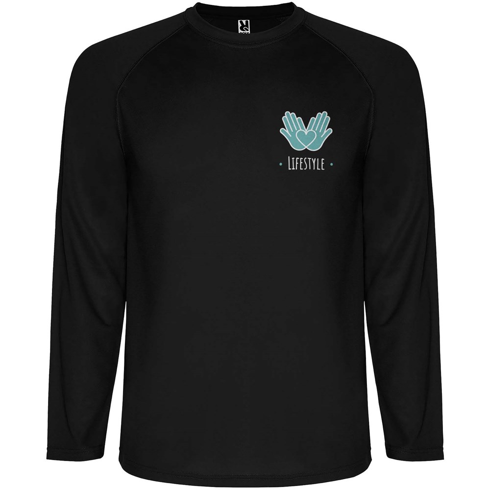 Montecarlo Langarm Sport-Shirt für Männer schwarz