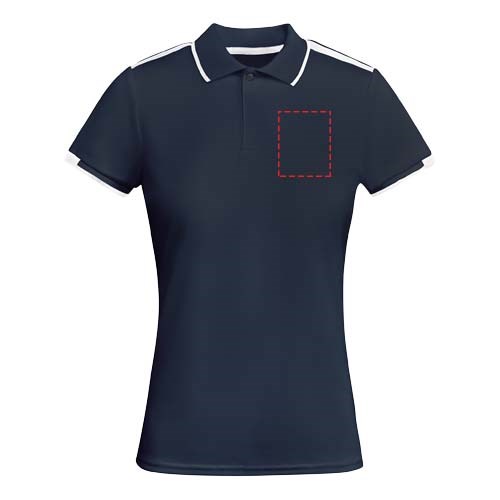 Tamil Sport Poloshirt für Damen Navy Blue, weiss