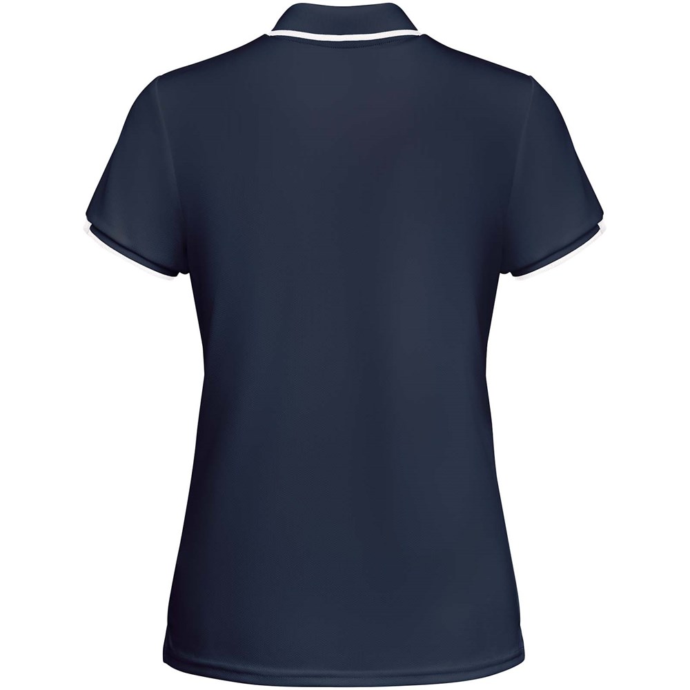 Tamil Sport Poloshirt für Damen Navy Blue, weiss