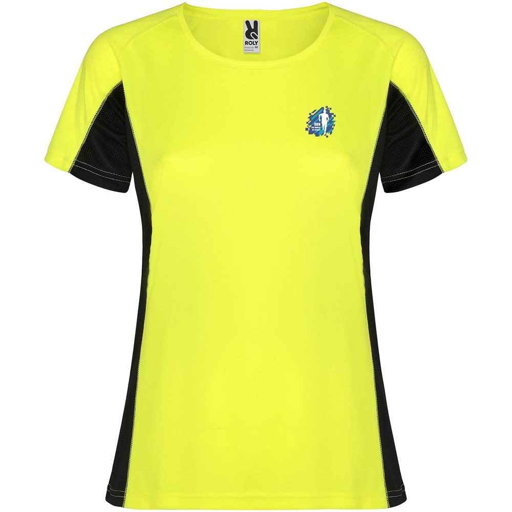 Shanghai Sport T-Shirt für Damen Fluor Yellow, schwarz