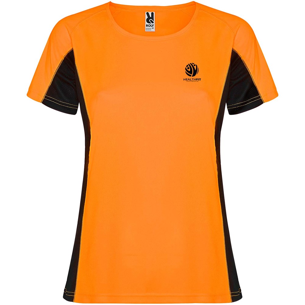 Shanghai Sport T-Shirt für Damen Fluor Orange, schwarz
