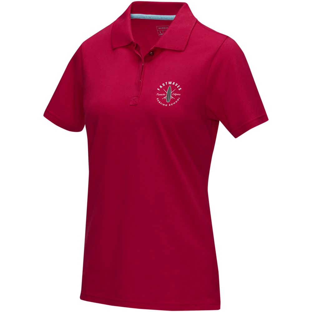 Graphite Poloshirt aus Bio-Baumwolle für Damen rot