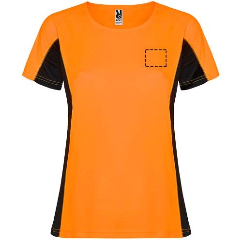 Shanghai Sport T-Shirt für Damen Fluor Orange, schwarz