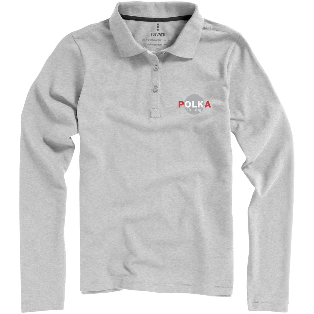 Oakville Langarm Poloshirt für Damen grau meliert