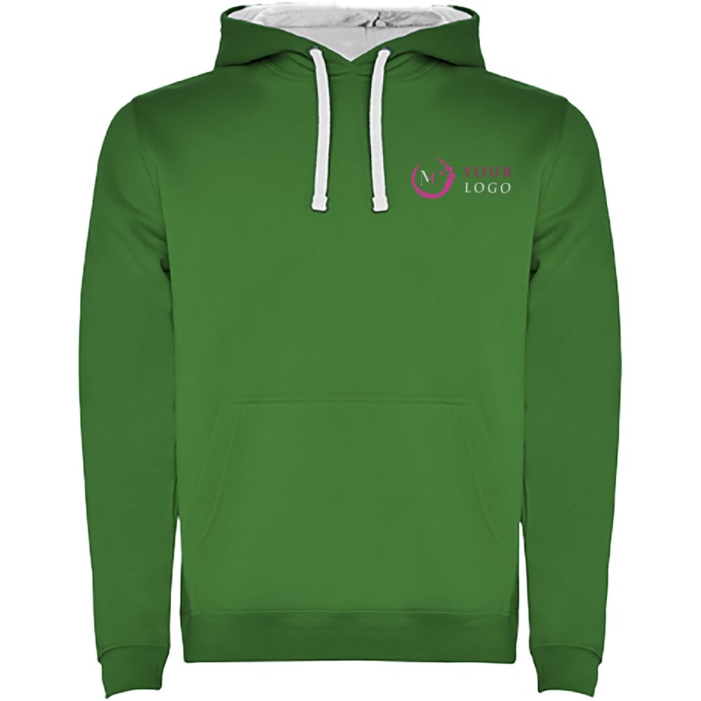 Urban Kapuzenpullover für Kinder Kelly Green, weiss