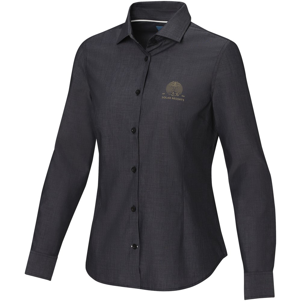 Cuprite Langarm Shirt aus Bio-Baumwolle für Damen schwarz