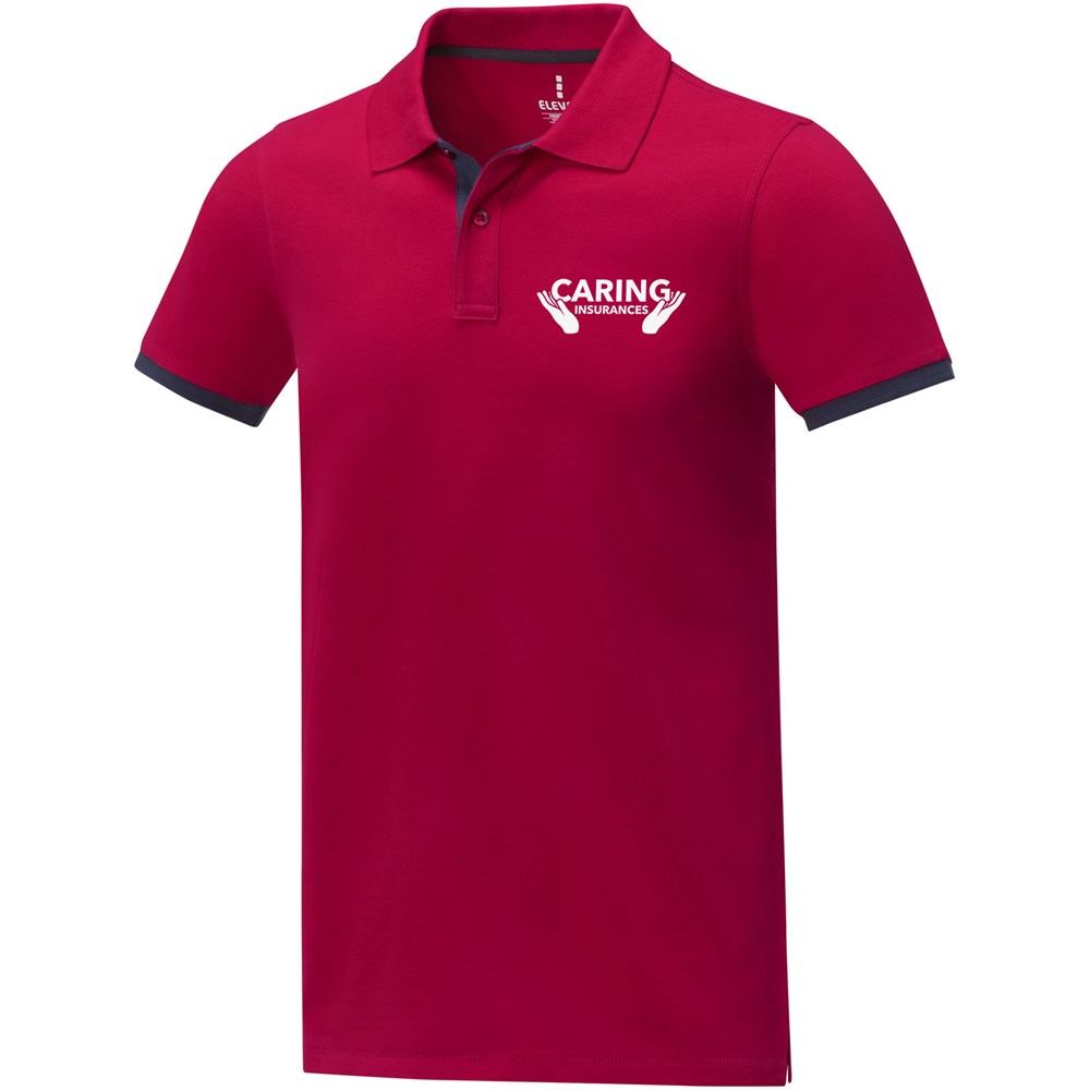 Morgan Polo für Herren, zweifarbig rot