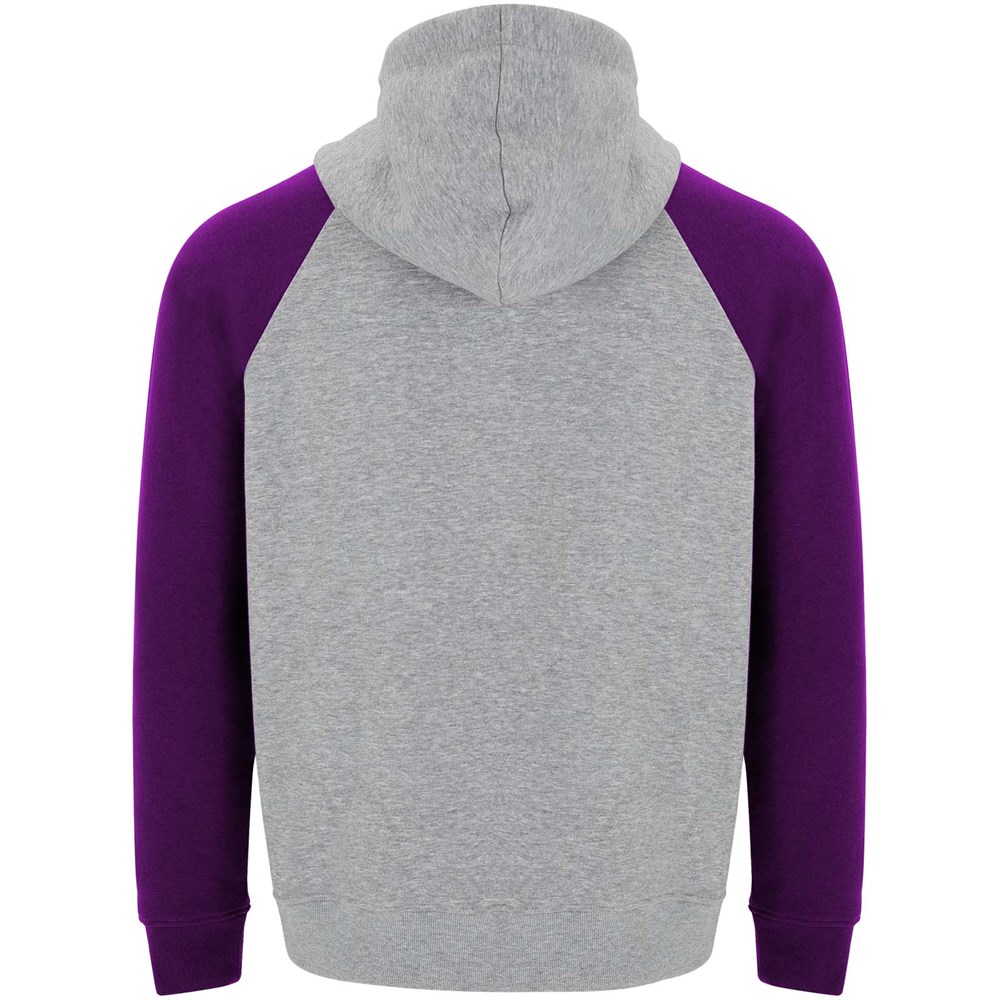 Badet zweifarbiger Kapuzenpullover Unisex heather grau, lila