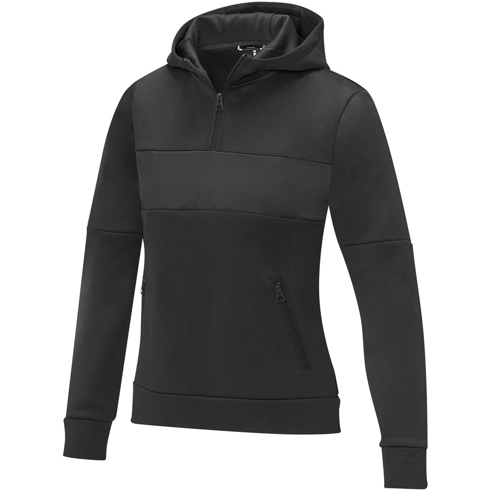 Sayan Kapuzenpullover mit halbem Reissverschluss für Damen schwarz