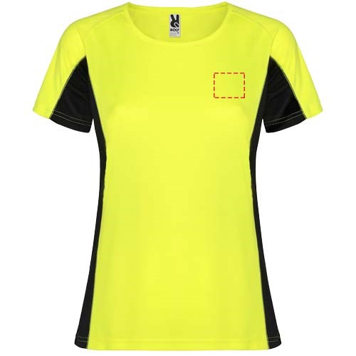Shanghai Sport T-Shirt für Damen Fluor Yellow, schwarz
