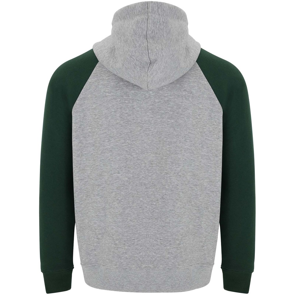 Badet zweifarbiger Kapuzenpullover Unisex heather grau, dunkelgrün