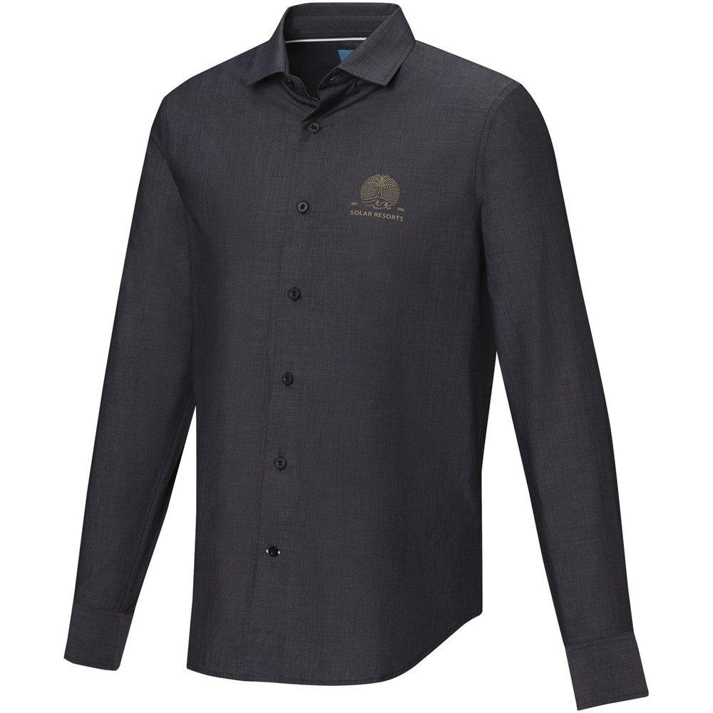 Cuprite Langarm Shirt aus Bio-Baumwolle für Herren schwarz