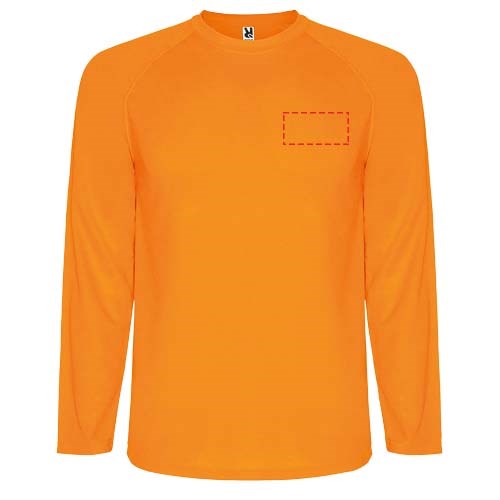 Montecarlo Langarm-Sport-Shirt für Kinder Fluor Orange