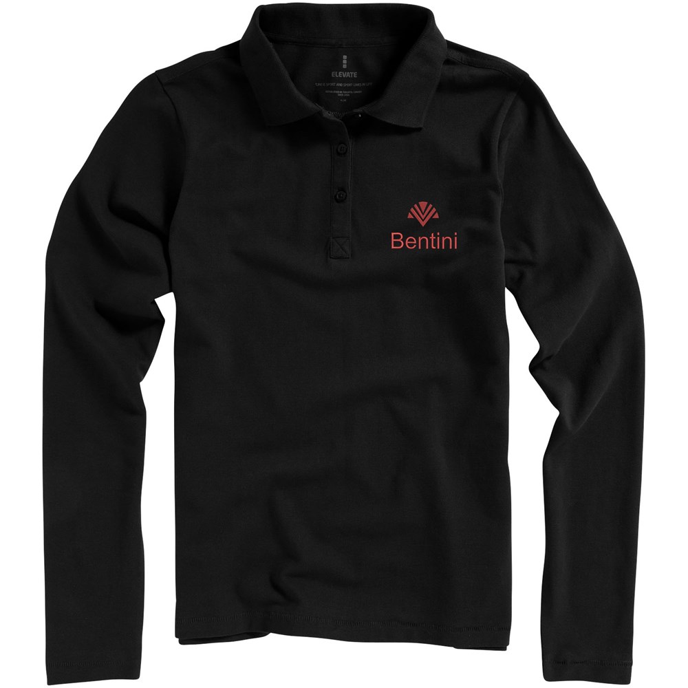 Oakville Langarm Poloshirt für Damen schwarz